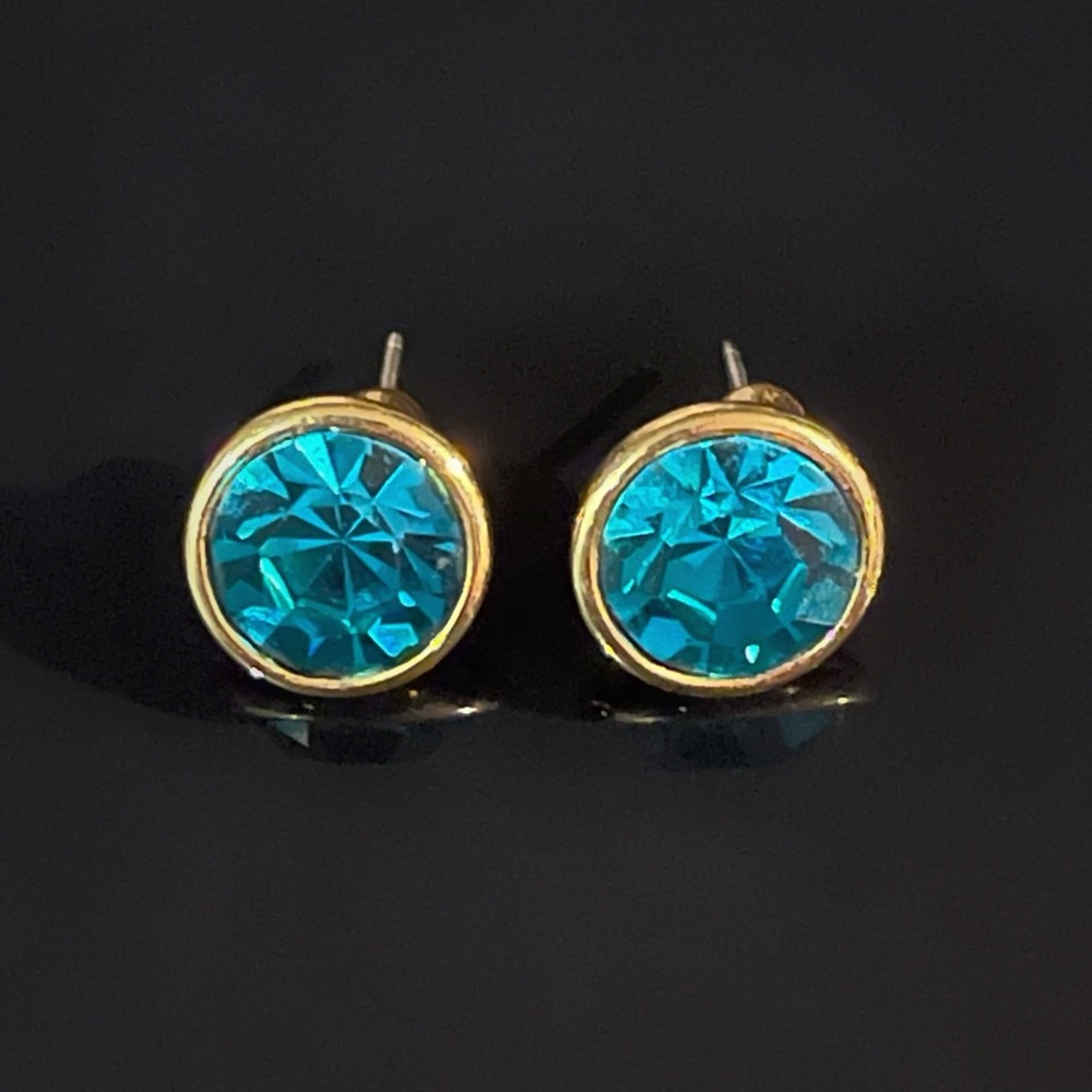 ✨Stunning VTG Signed Napier Teal Stud Earrings